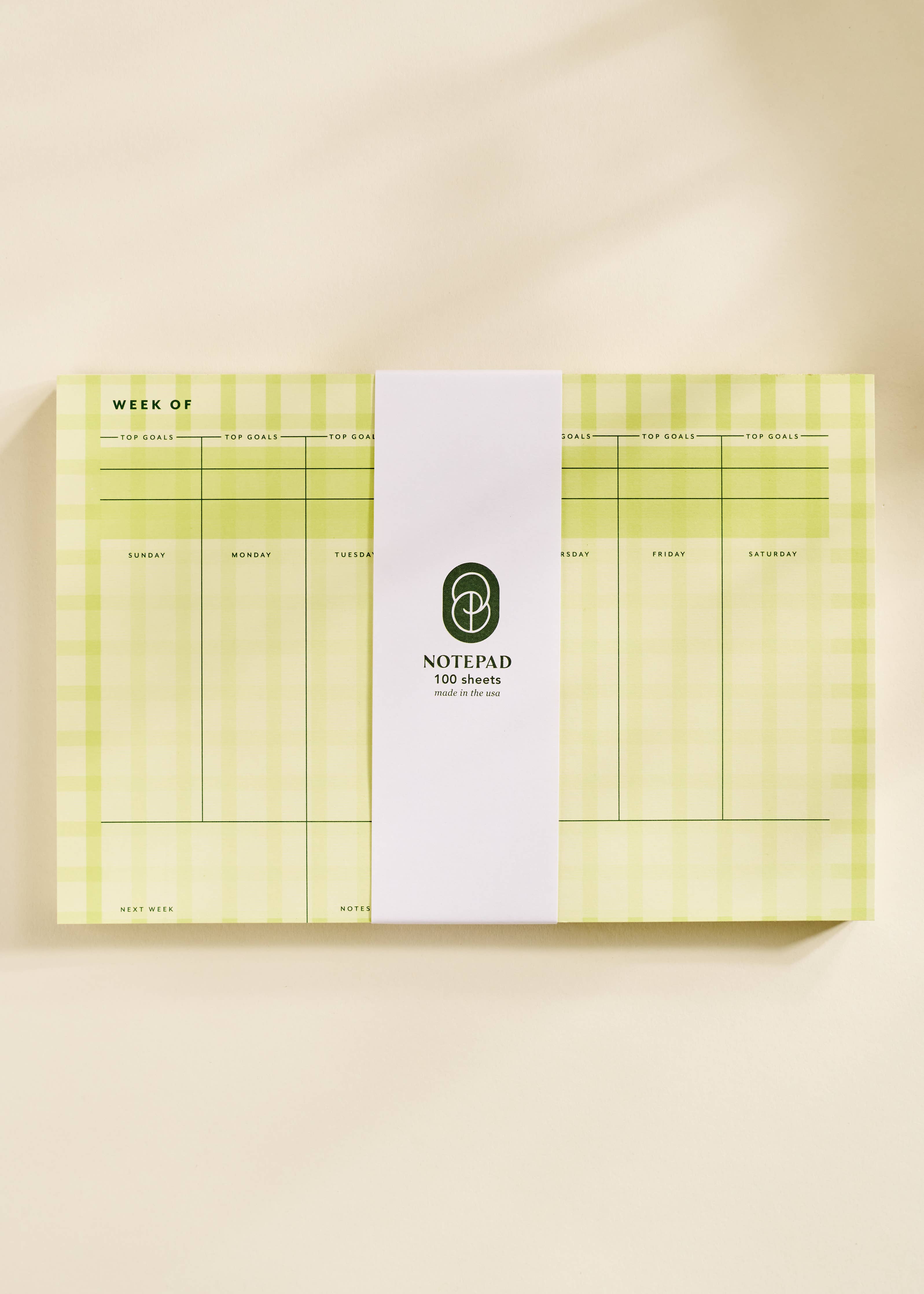 Butter Gingham Weekly Plan Notepad