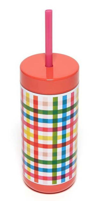 Stainless Steel Tumbler with Straw / Block Party