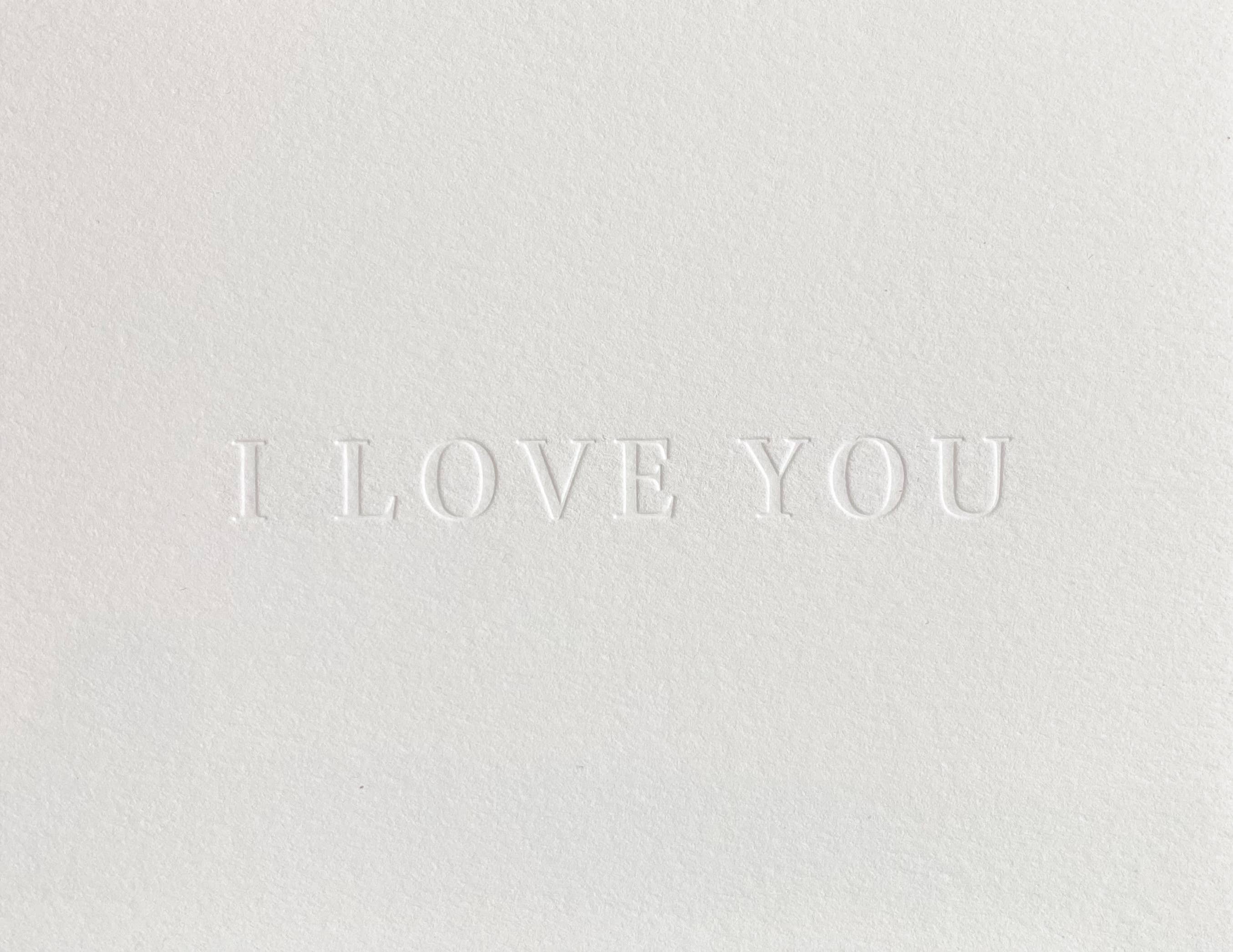 I Love You Letterpress Card - Minimal