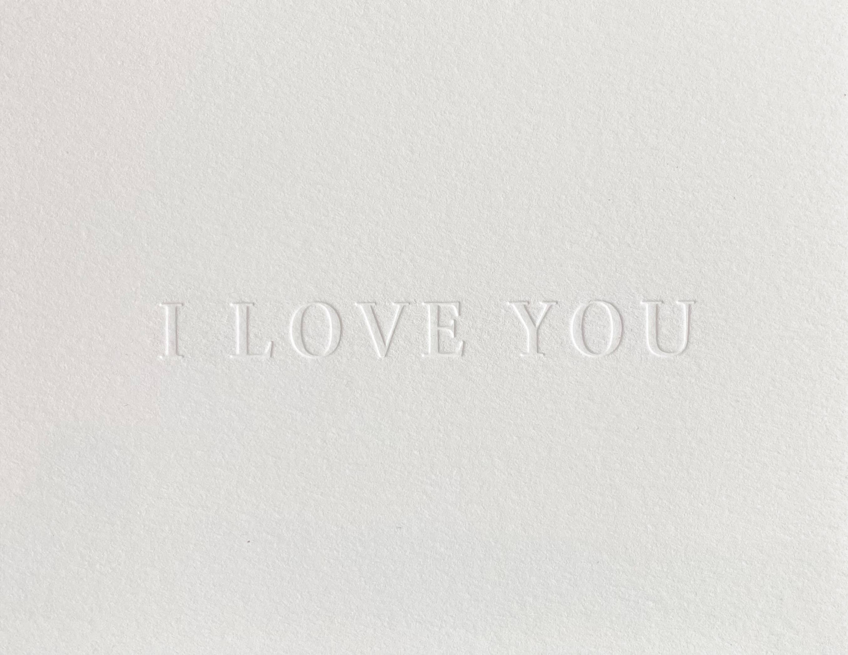 I Love You Letterpress Card - Minimal