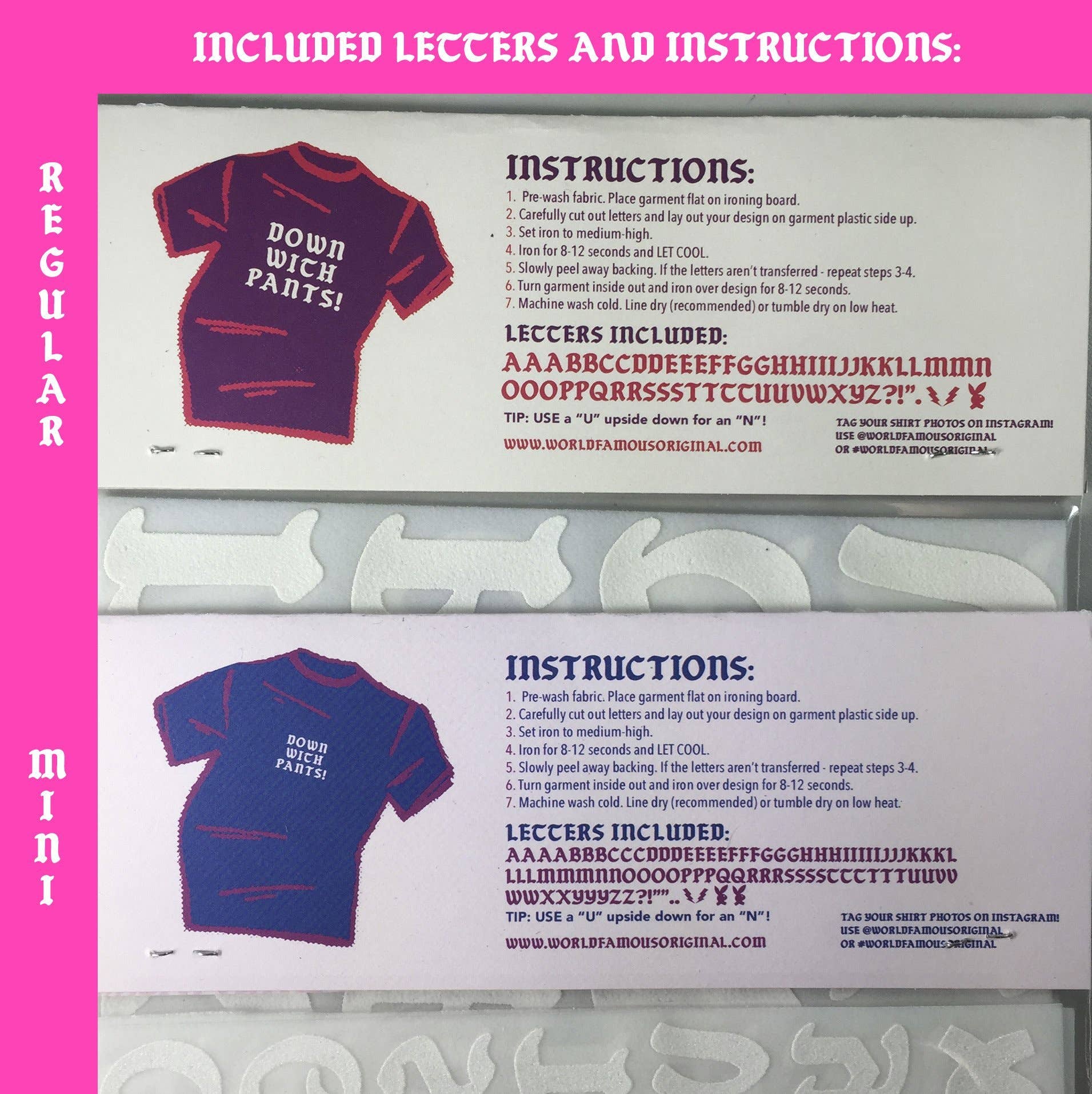 Iron-on Flocked Letter Sets/ Mini Red