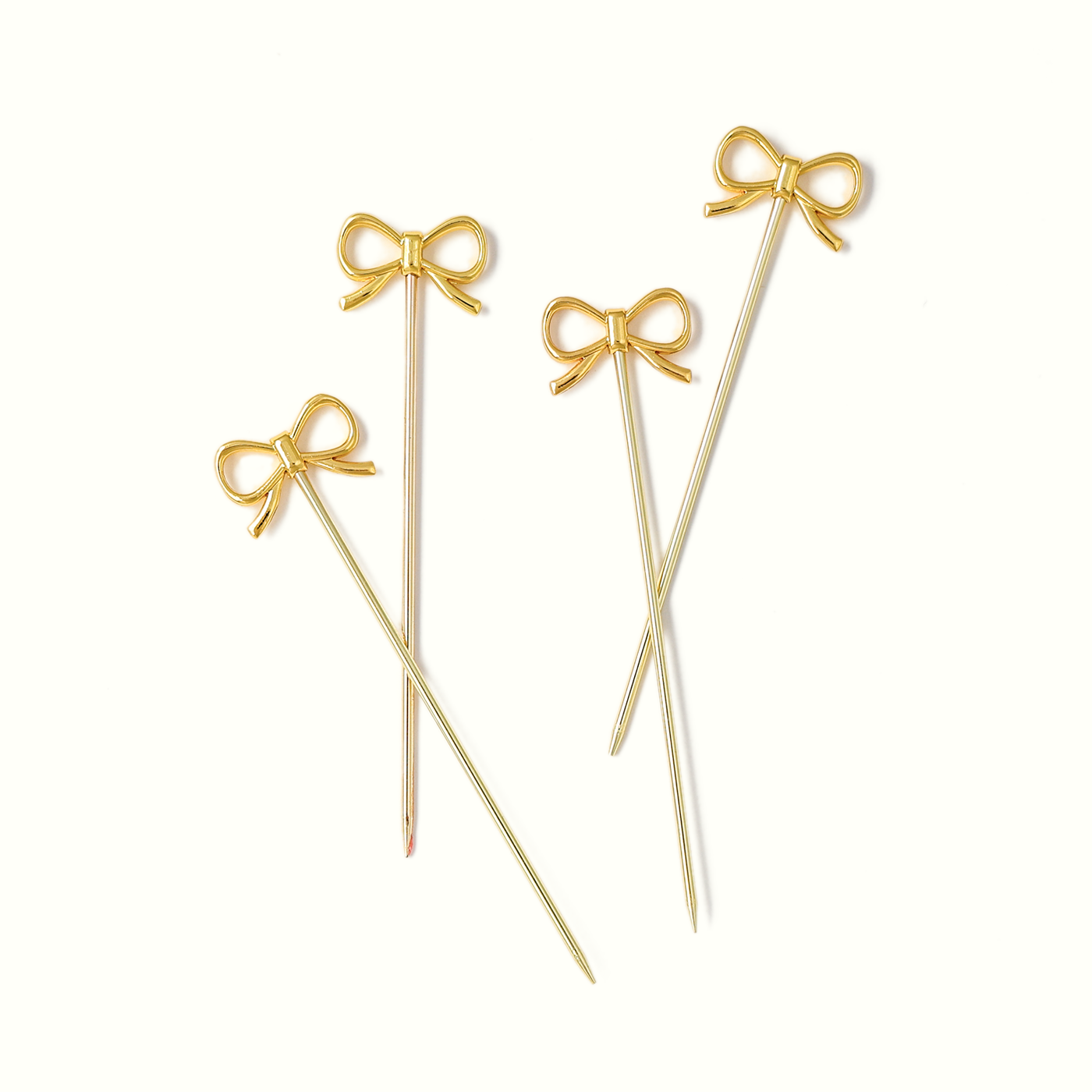 Gold Bow Cocktail Picks - Set of 4