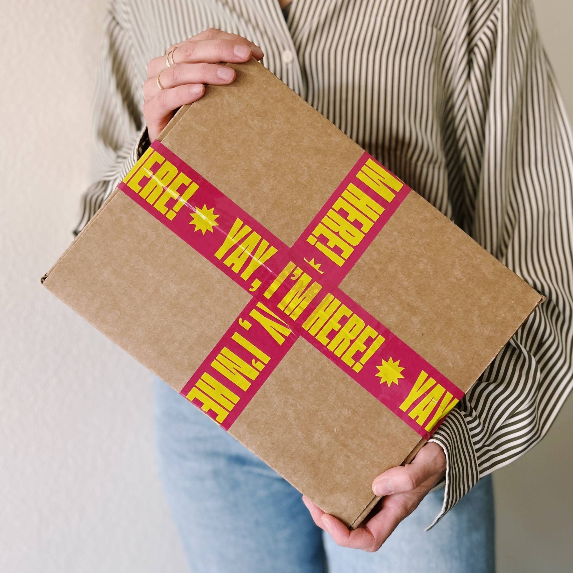 Yay, I'm Here! Shipping Tape - Pink/Yellow