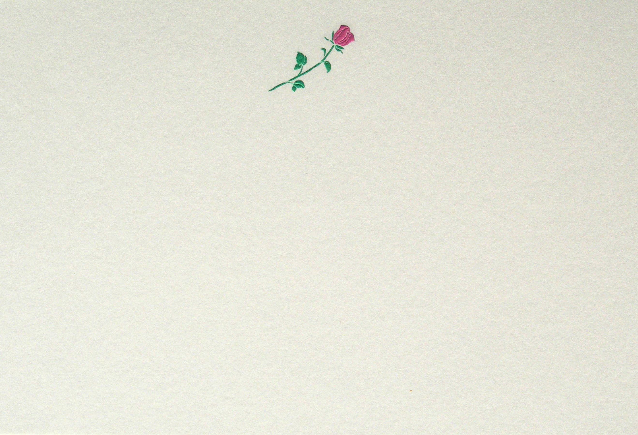 Engraved Note Cards / Pink Rose