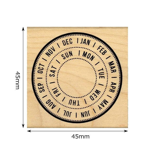 Circular Calendar Rubber Stamp