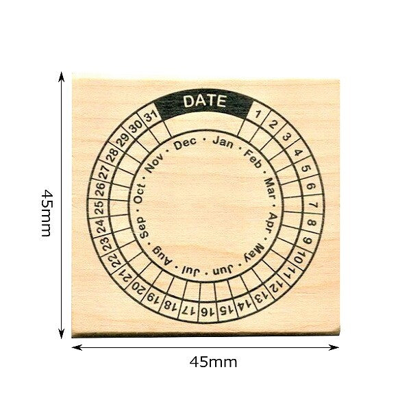 Calendar Wheel Rubber Stamp