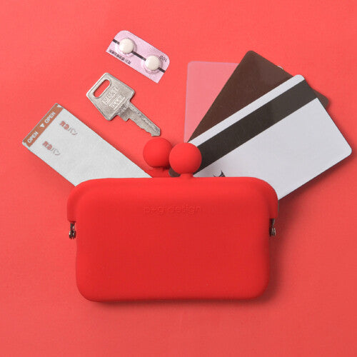 DO-MO Classic Silicone Small Card Holder / Red