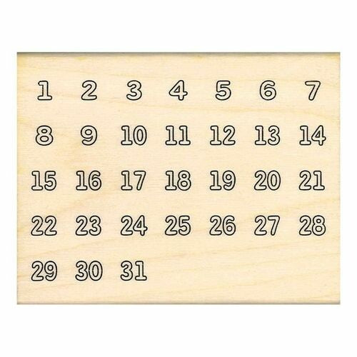 Numbered Month Rubber Stamp
