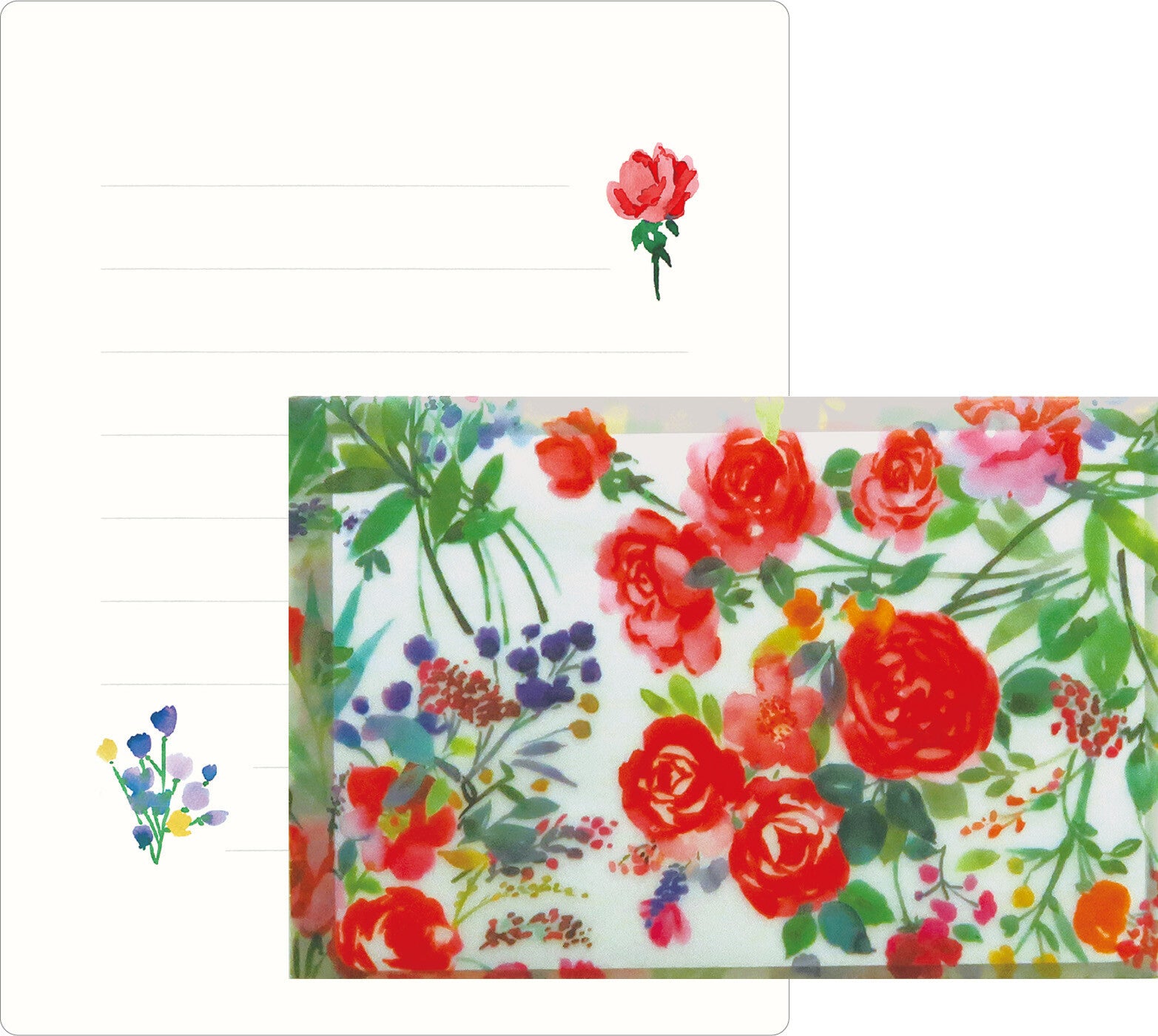 Mini Letter Set / Red Roses