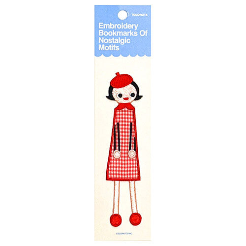Embroidered Japanese Bookmark / Red Beret Girl