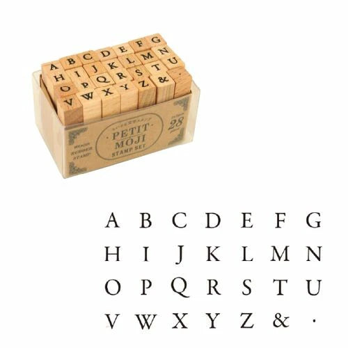 Uppercase Alphabet Mini Rubber Stamp Set