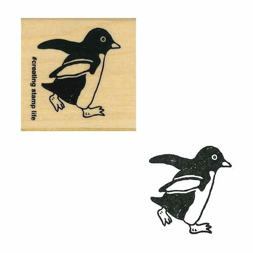 Running Penguin Mini Rubber Stamp