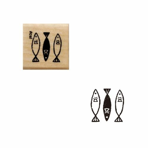 Sardines Mini Rubber Stamp