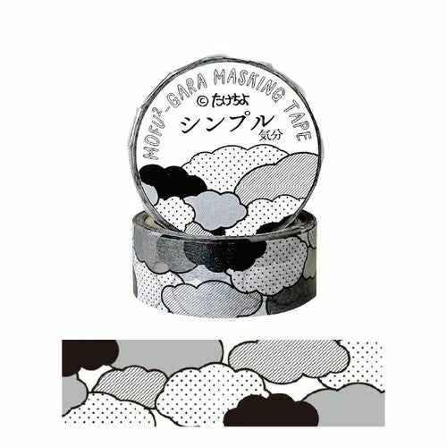 Mofu-Gara Masking Tape / Greyscale Clouds