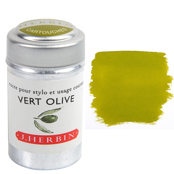 Herbin Fountain Pen Ink Cartridges / Tin of 6 / Various colors