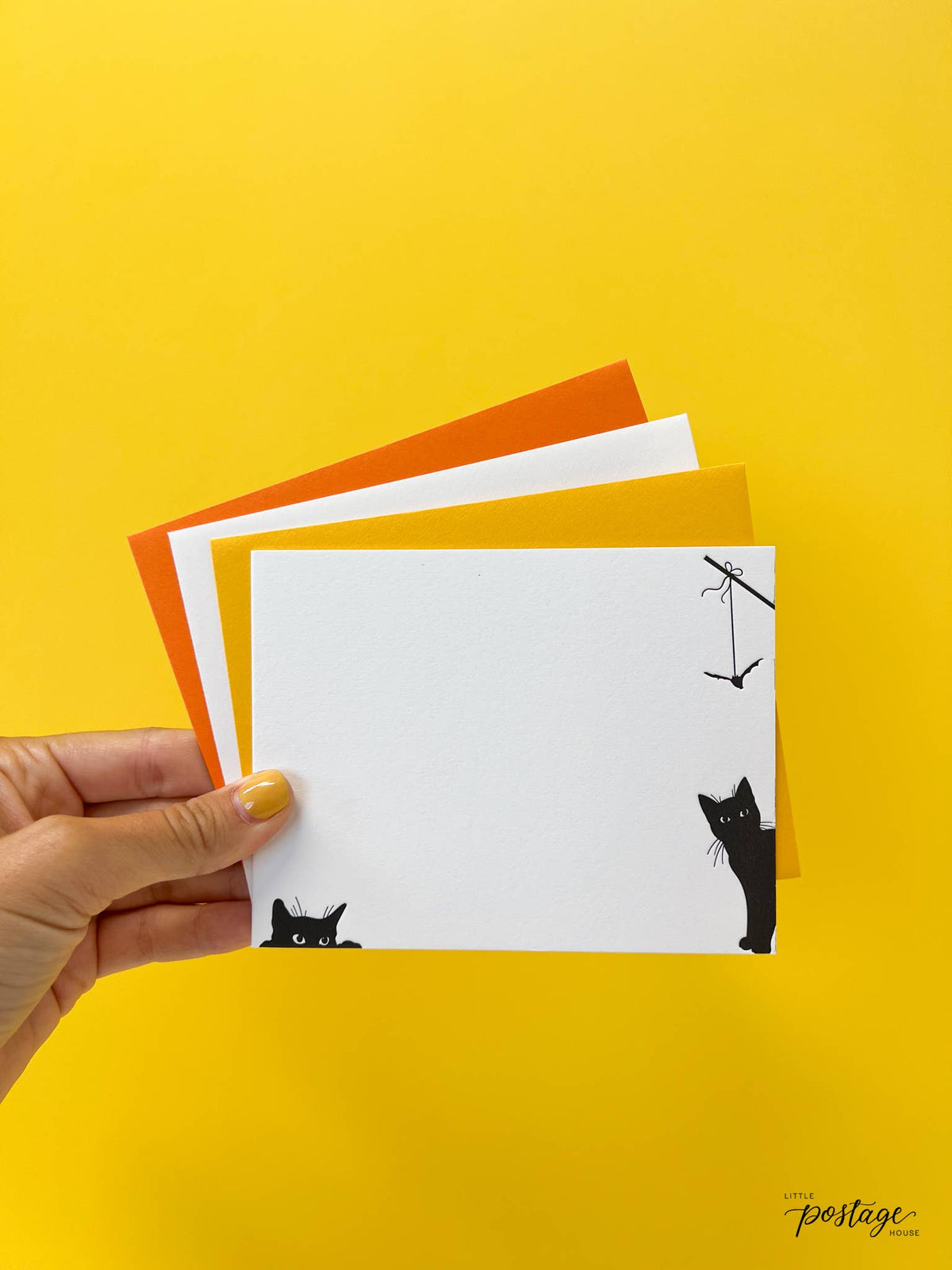 Cats and Bats Letterpressed Stationery Set