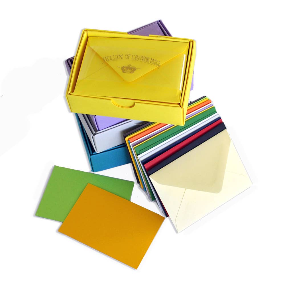 Original Crown Mill Color Vellum Small Note Card Box