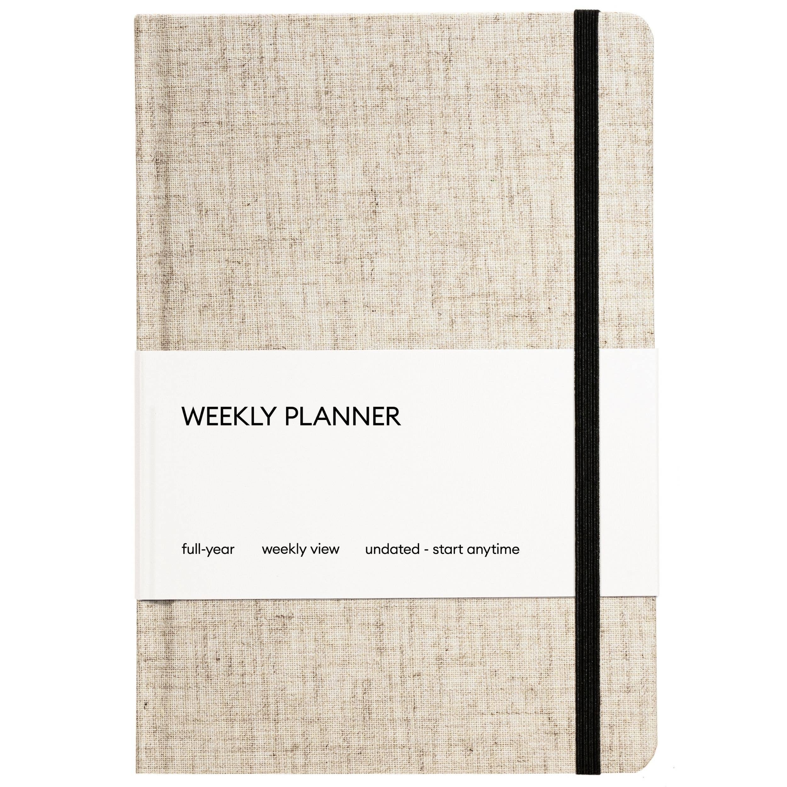 Undated Weekly Linen Planner / Blue