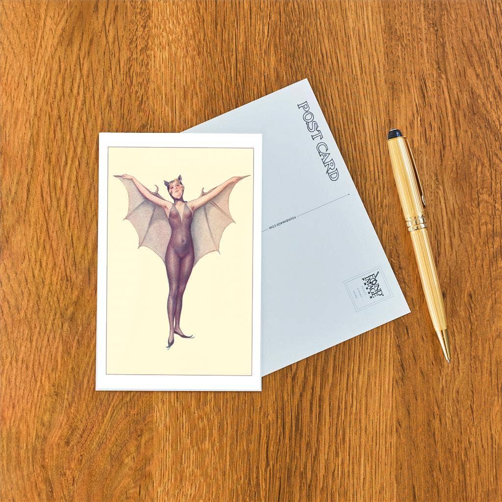 Woman in Bat Suit Postcard