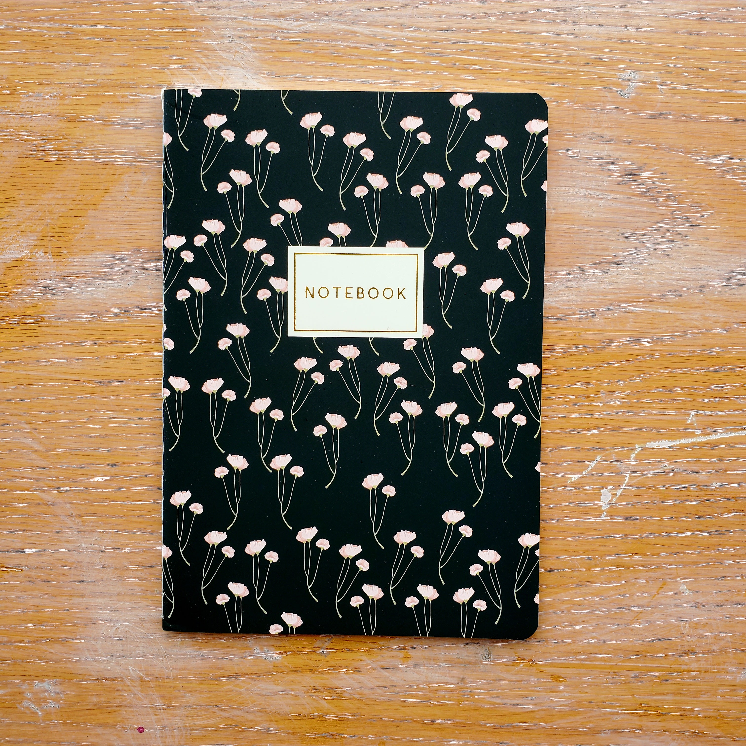 Poppies on Black Notebook