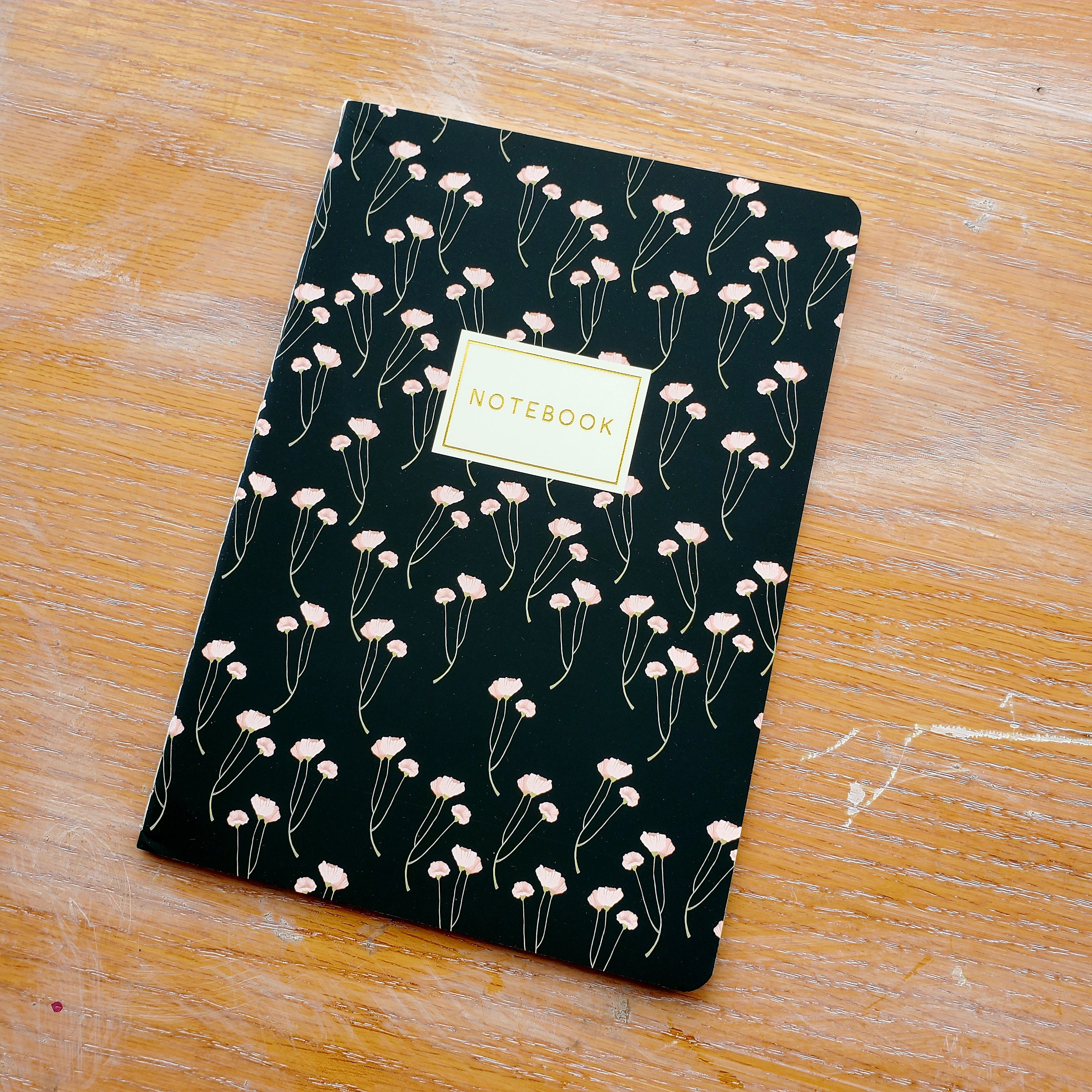 Poppies on Black Notebook