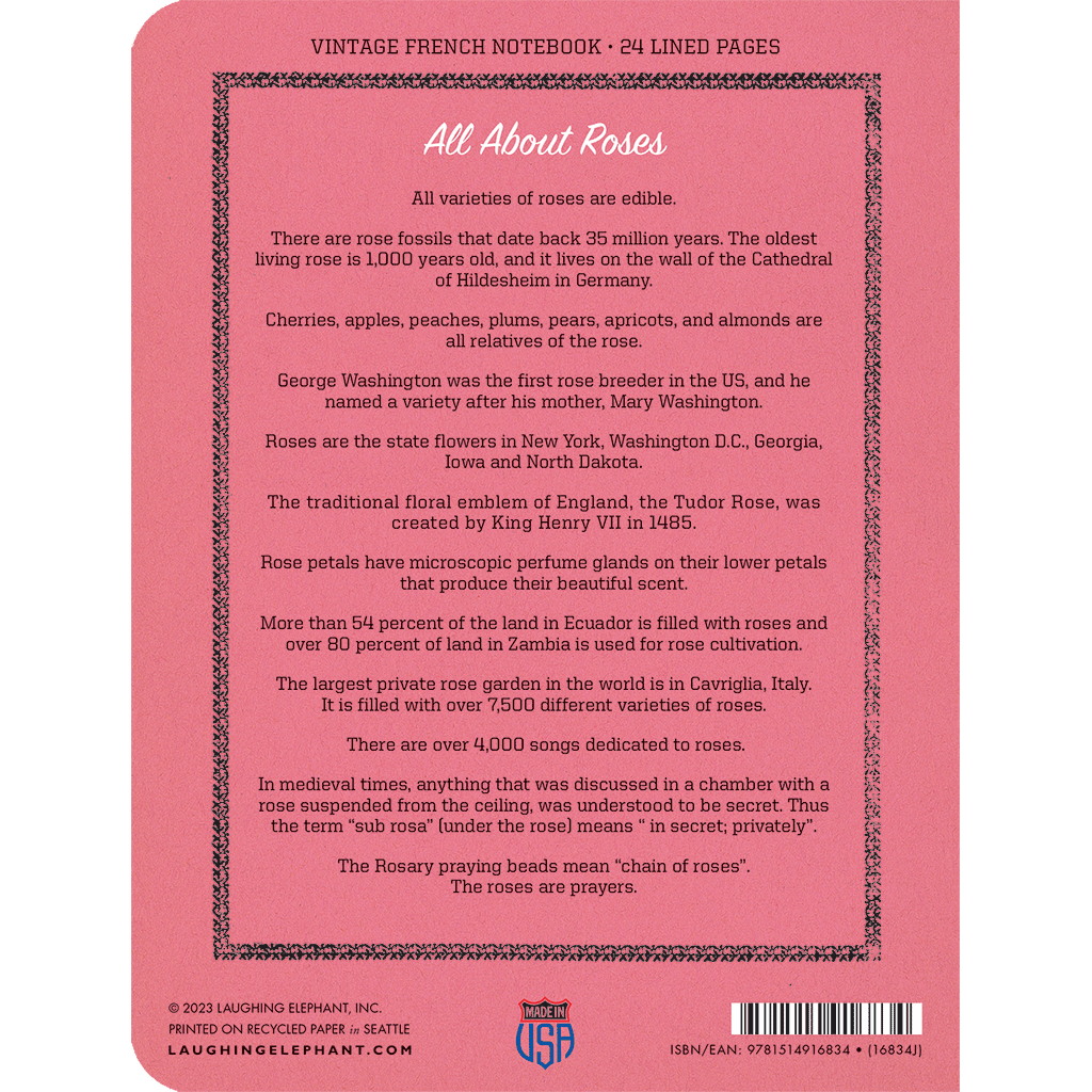 Pink Roses Floral Notebook
