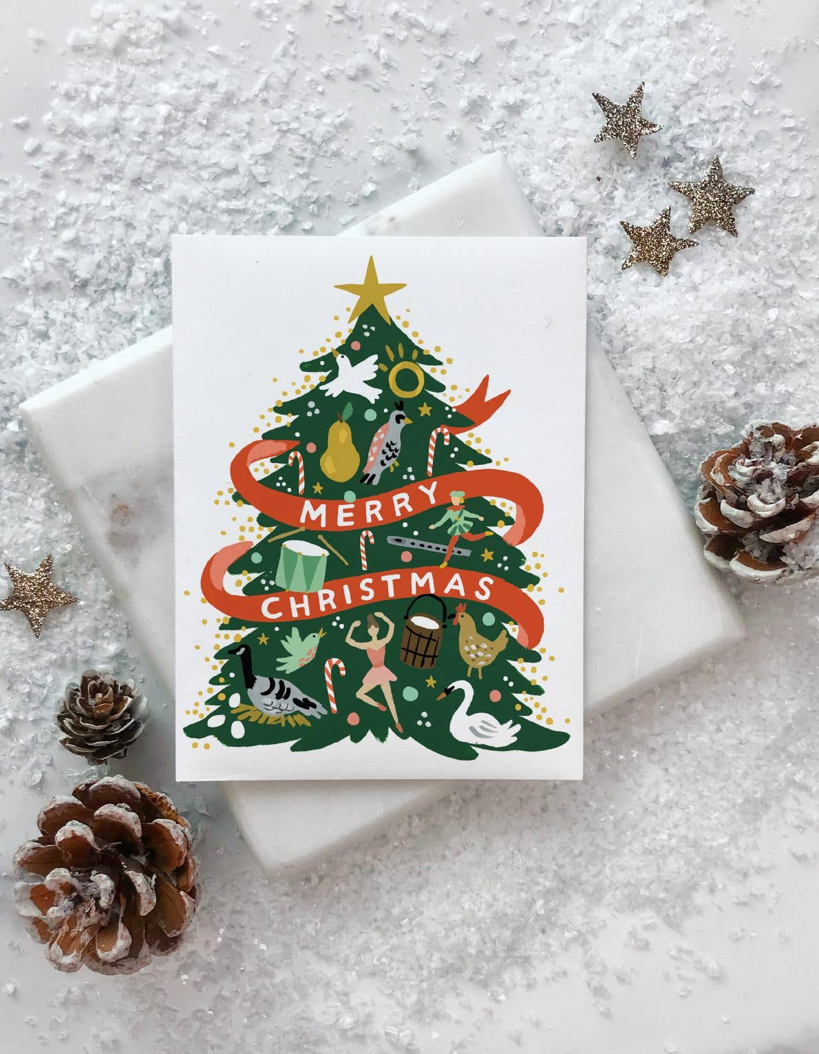 Twelve Days Tree Holiday Greeting Card