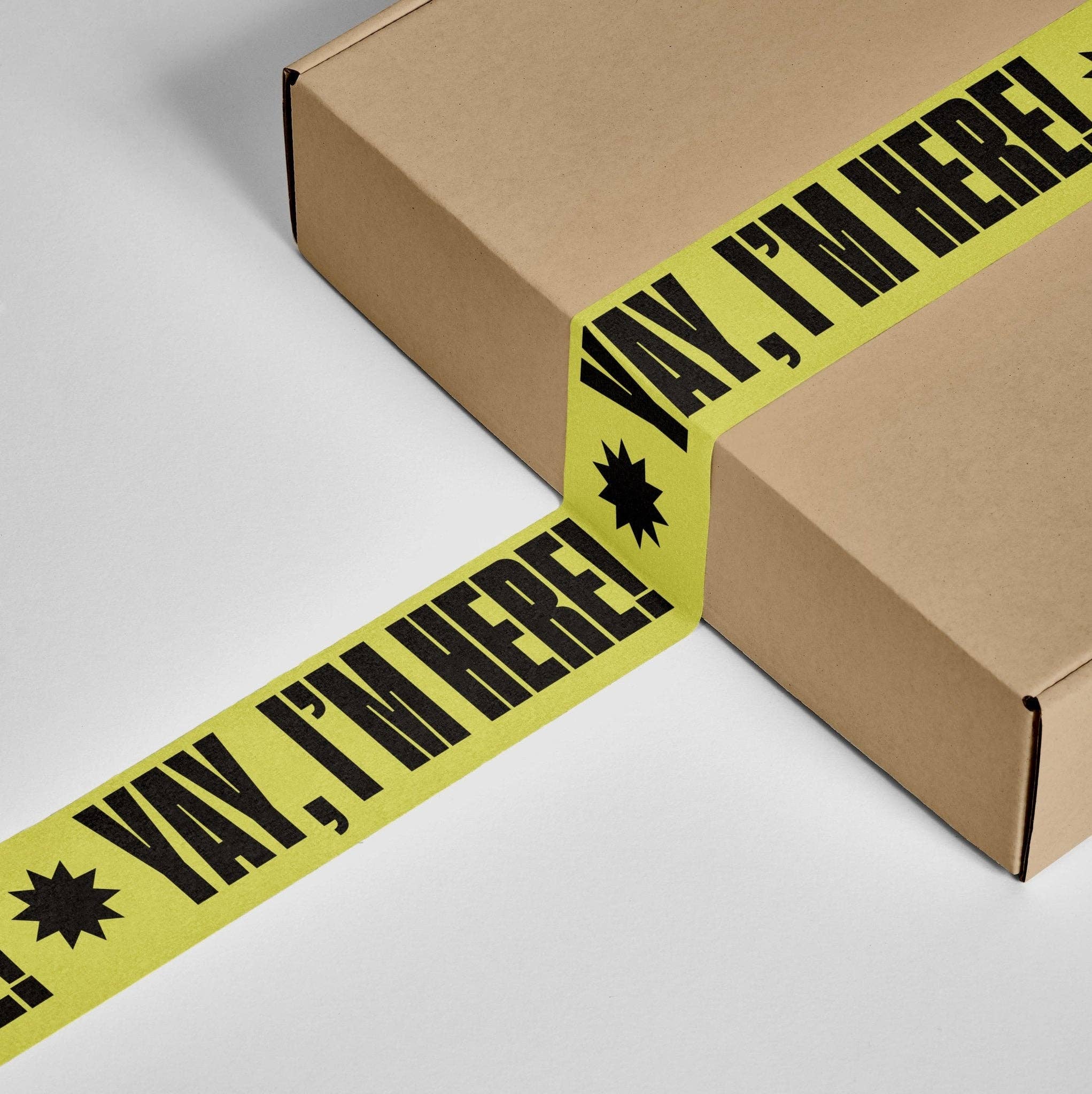 Yay, I'm Here! Shipping Tape - Yellow/Black