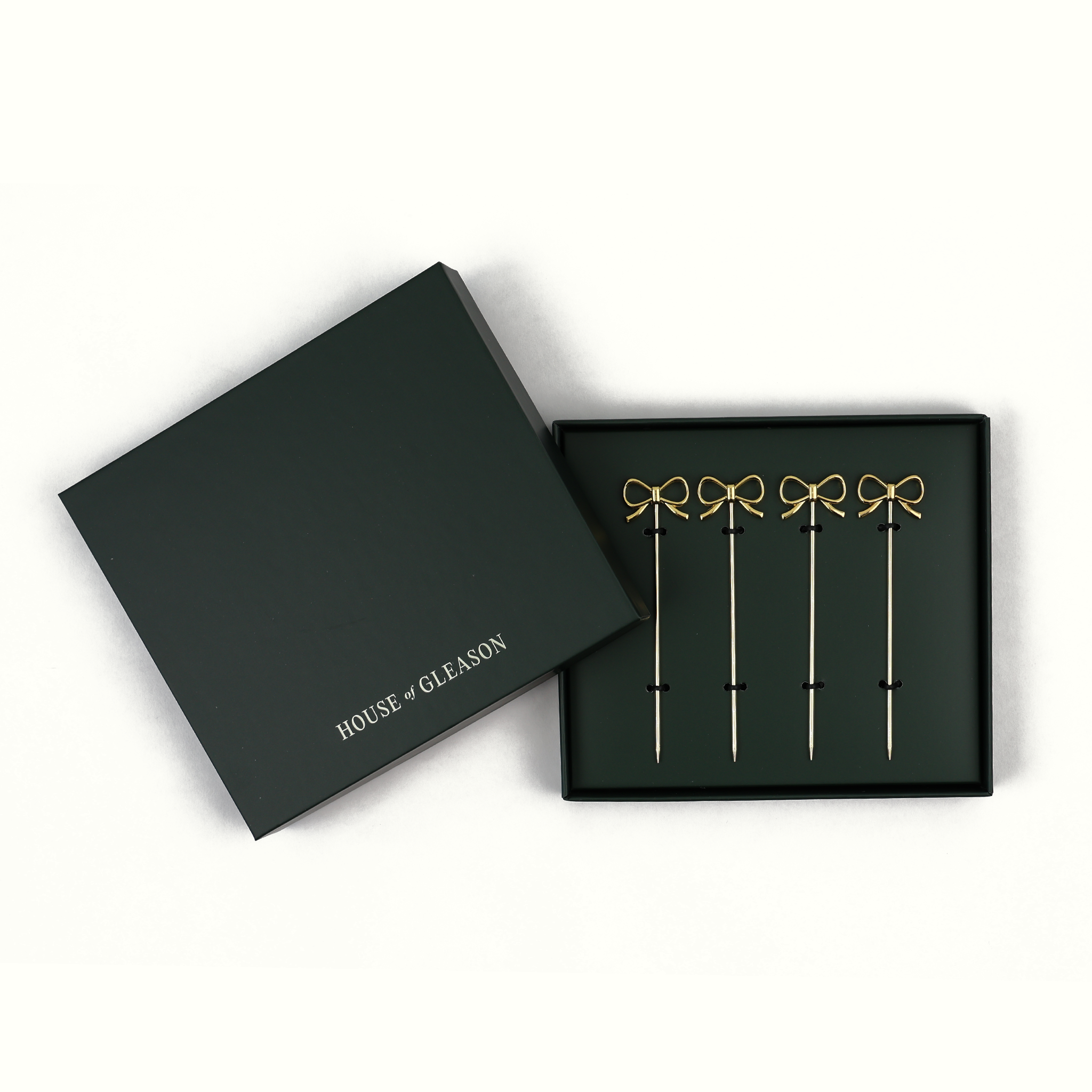 Gold Bow Cocktail Picks - Set of 4