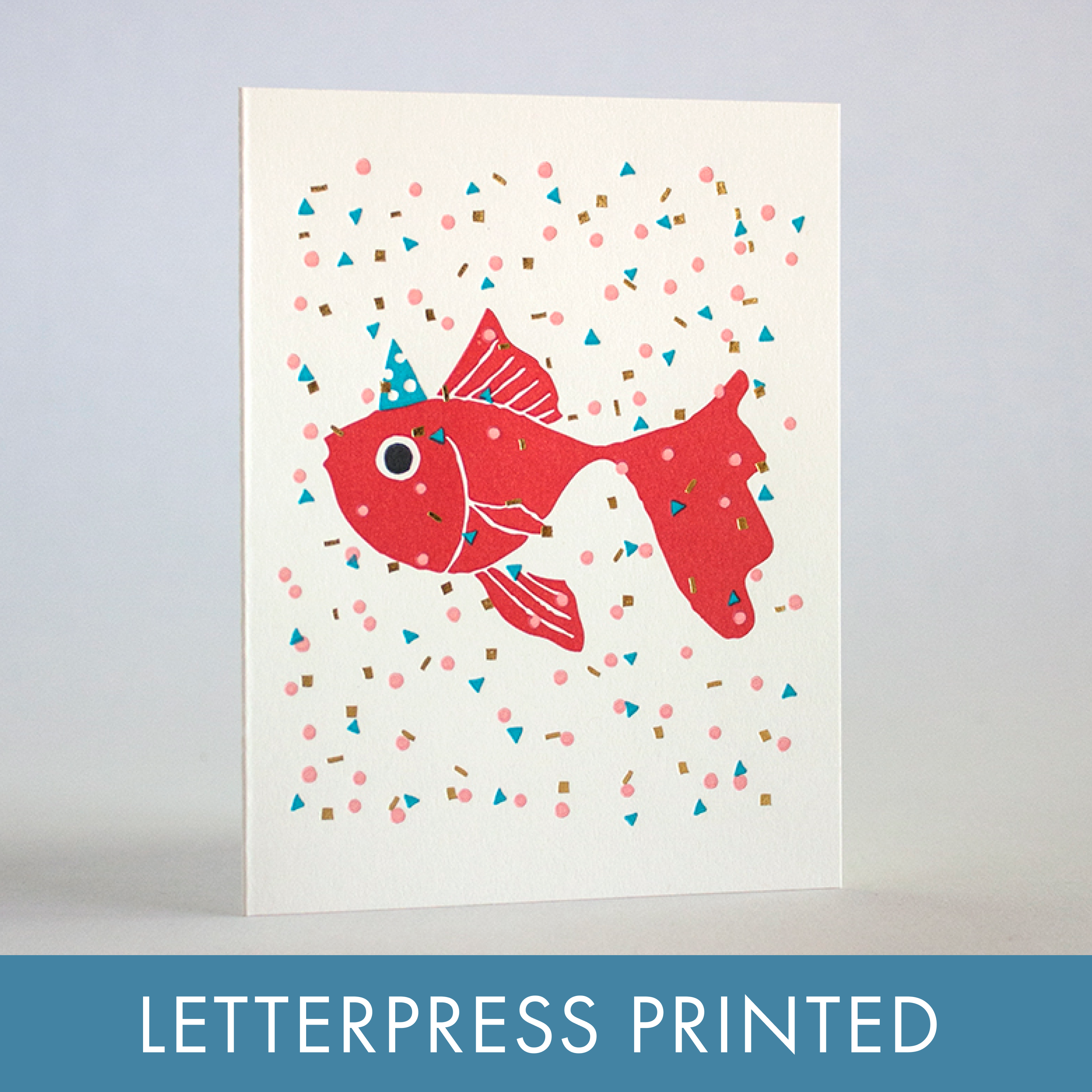 Goldfish Party Letterpress Greeting Card