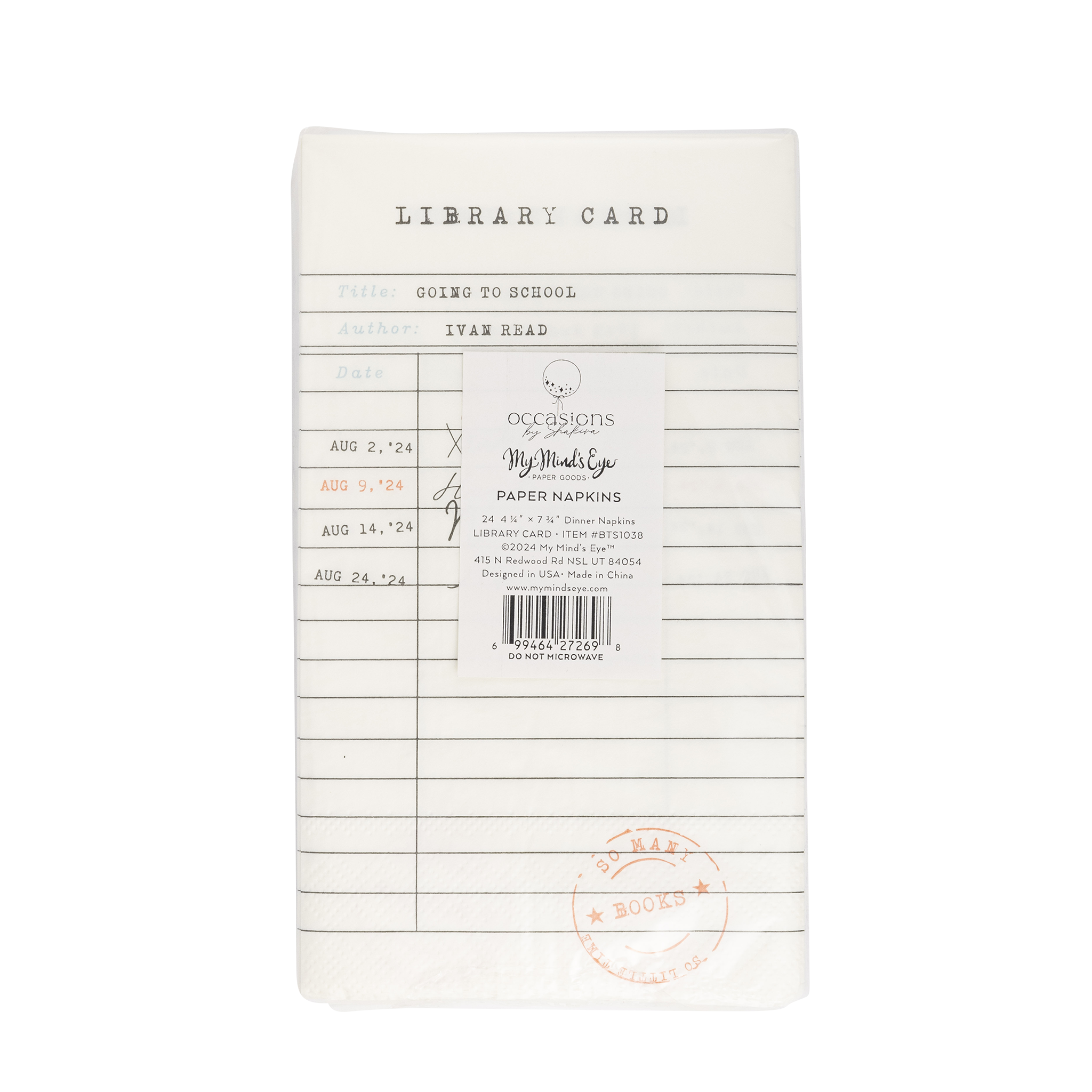 Library Card Dinner Napkin
