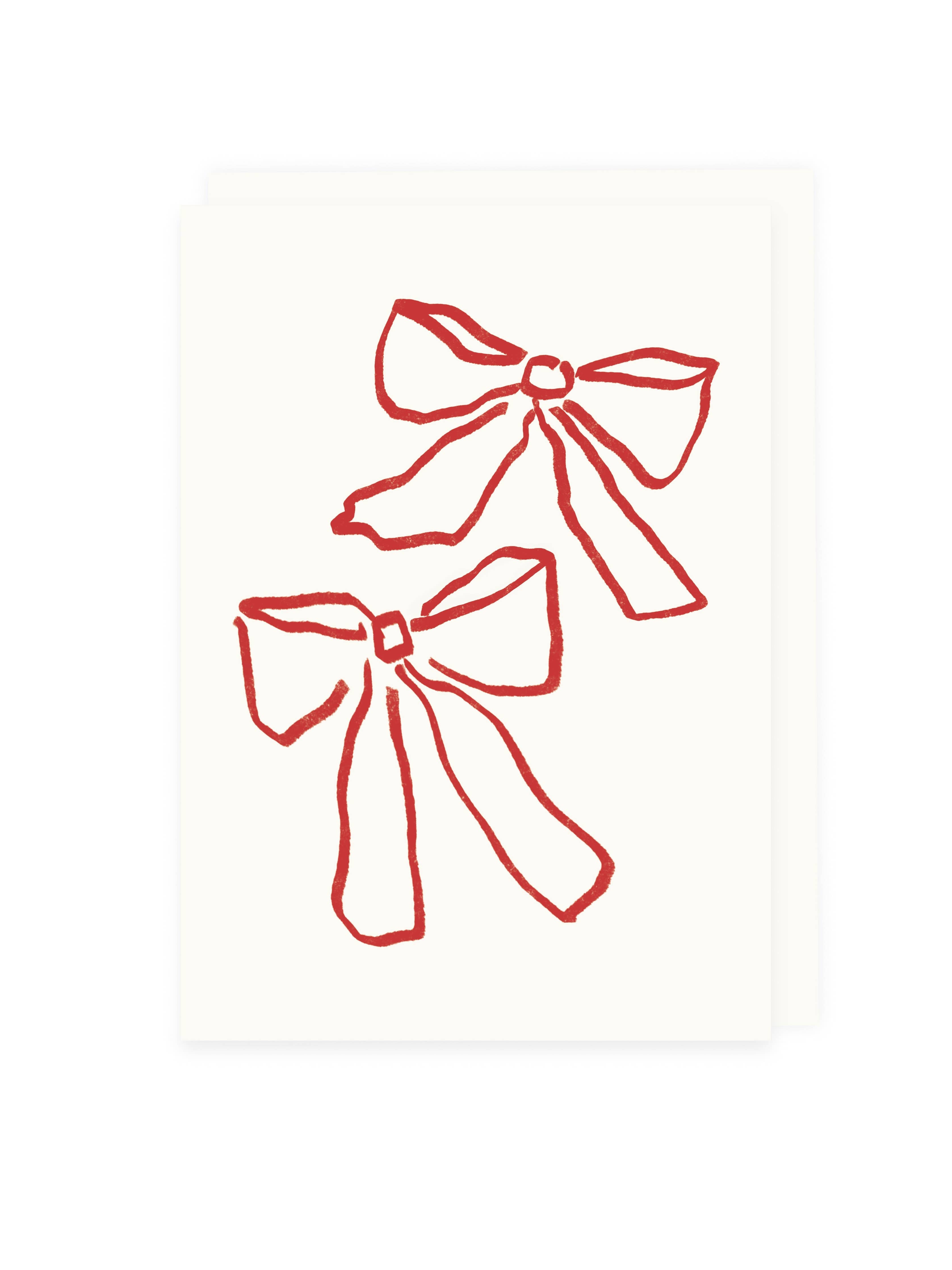 Two Bows Risograph Card