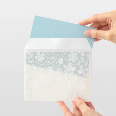 Letterpress stationery set / blue floral