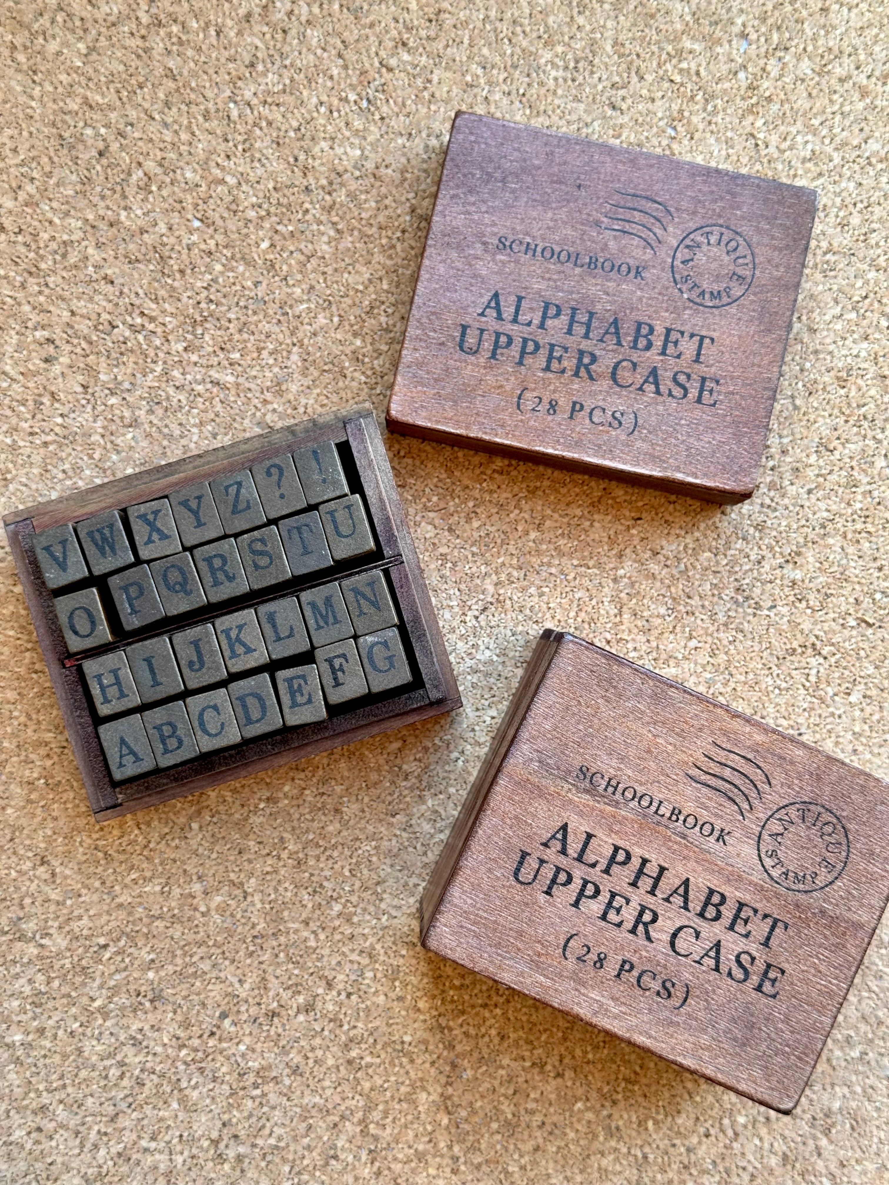 Uppercase typewriter alphabet stamp set
