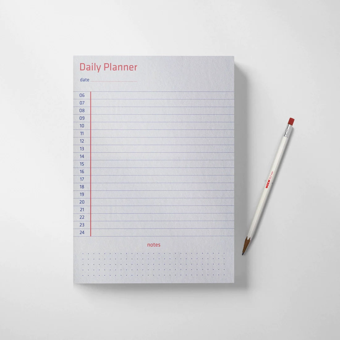 A5 Red and Blue Daily Planner Notepad