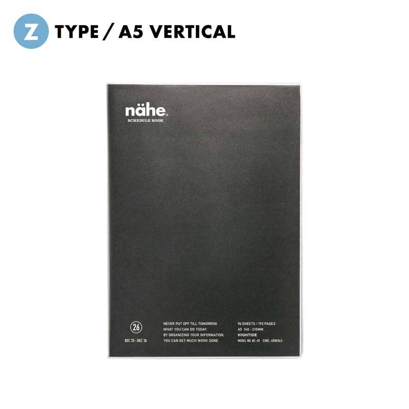 2026 Weekly Planner Nahe A5 Vertical / Gray