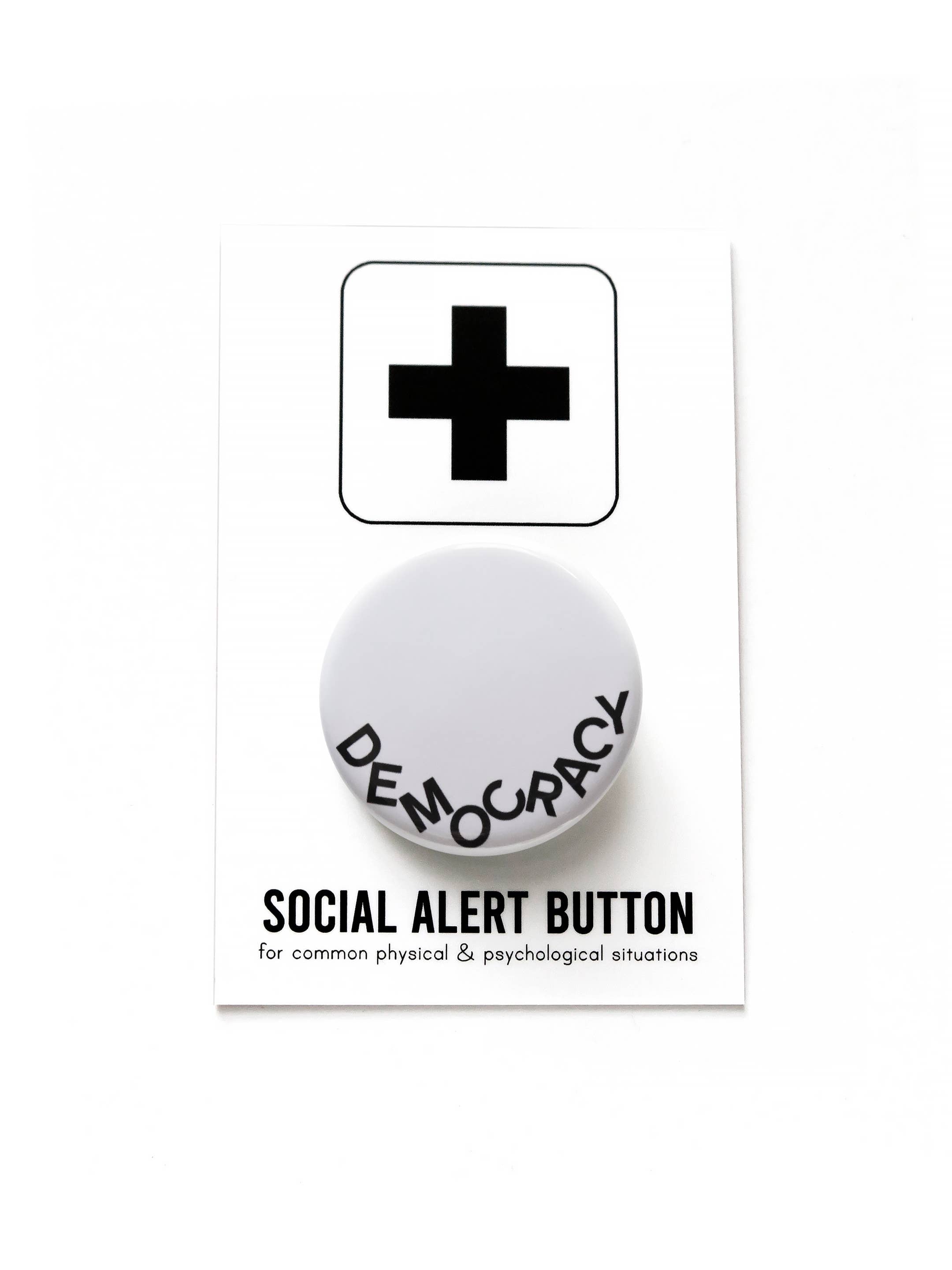 THE FALL OF DEMOCRACY PinBack Button Political Dystopian Pin
