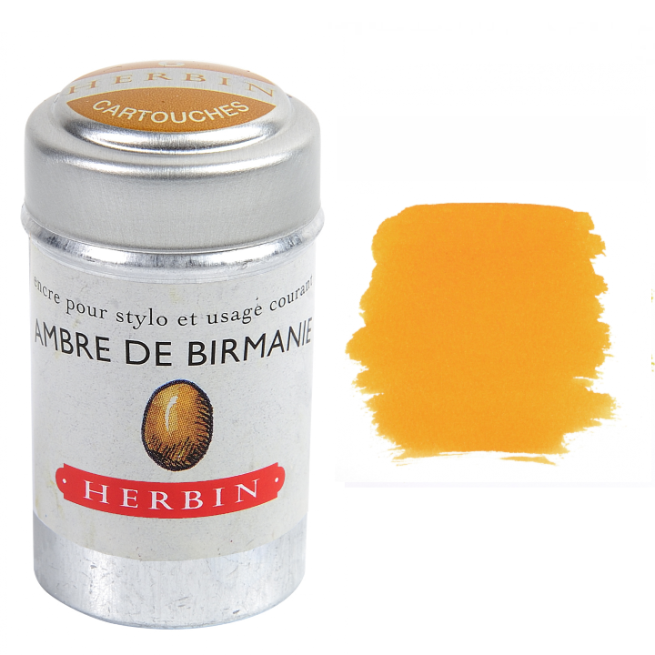 Herbin Fountain Pen Ink Cartridges / Tin of 6 / Various colors