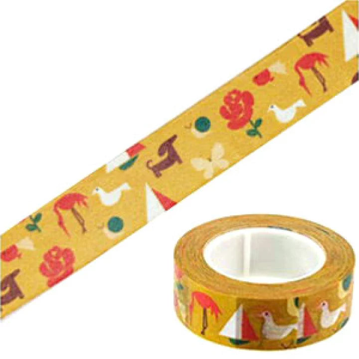 Sakura Cray-Pas Yellow Pattern Washi Tape