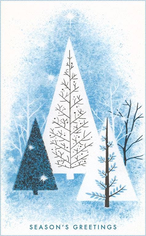 Blue Season's Greetings Postcard