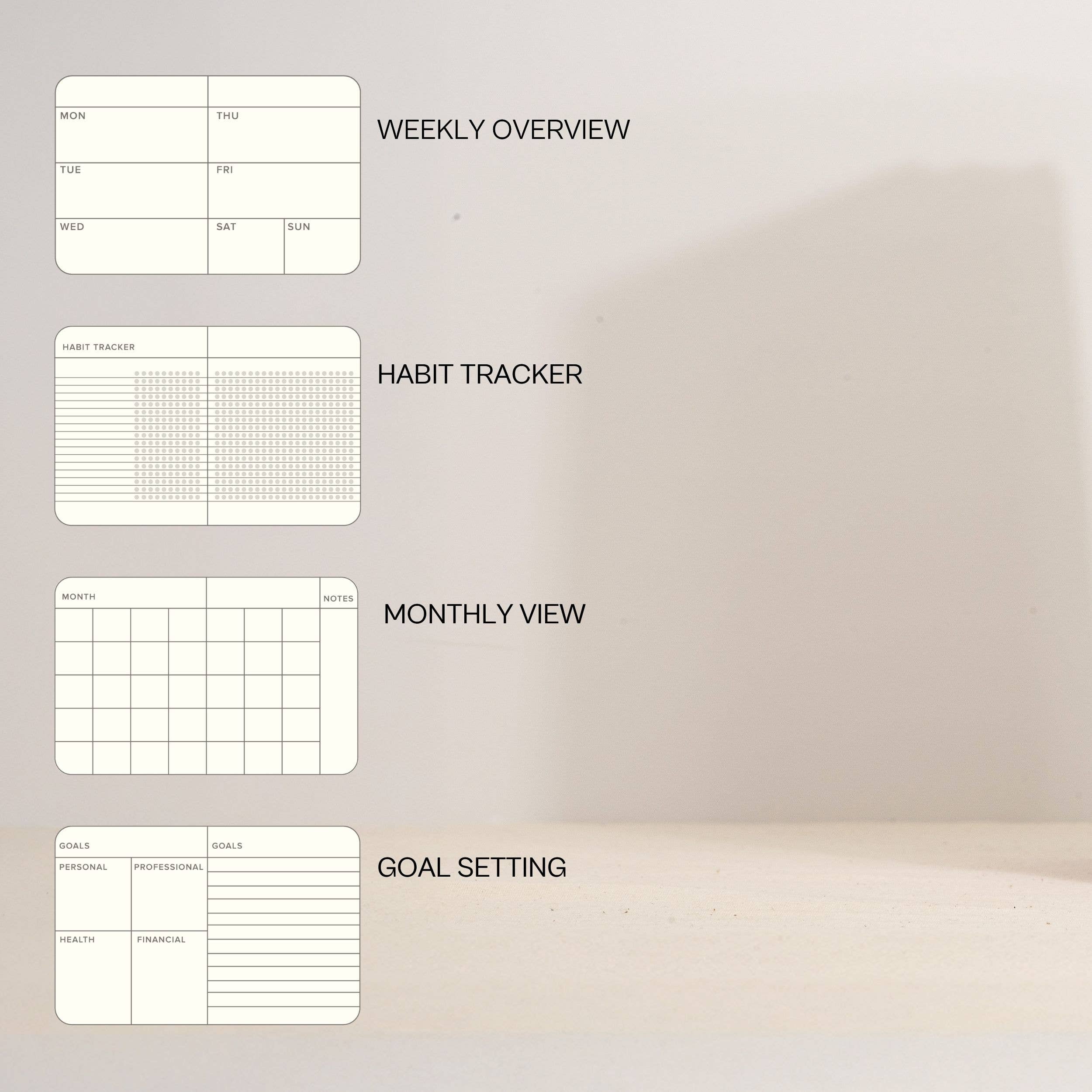 Undated Weekly Linen Planner / Oat