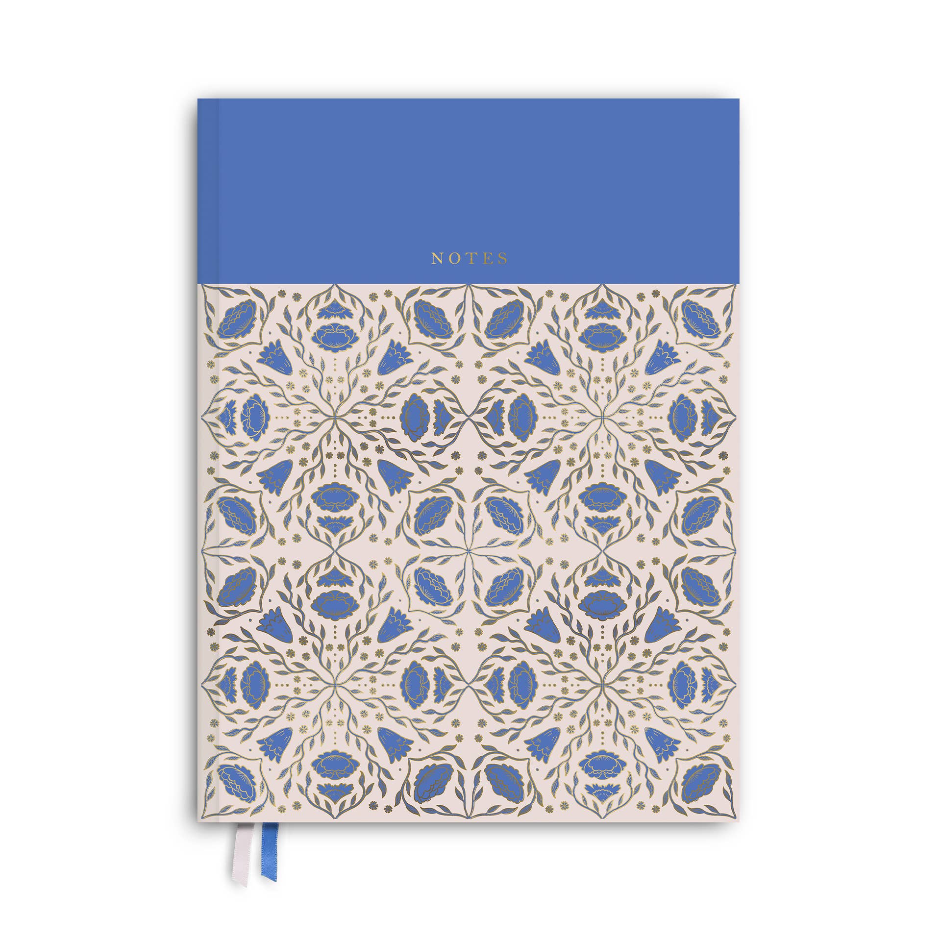 Folk Pattern Hardcover Notebook - Bluebell