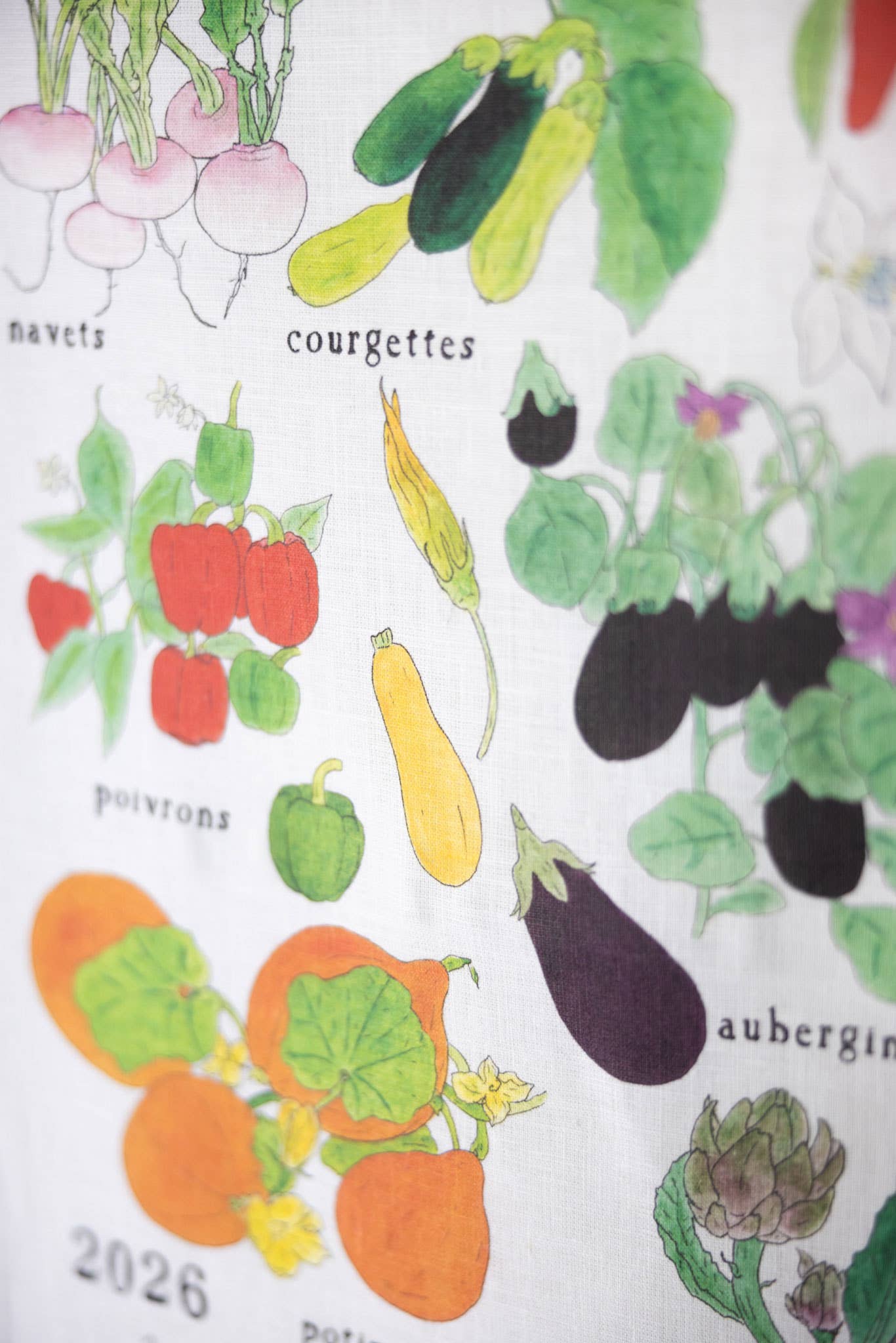 2026 Linen Calendar by Isabelle Boinot / Fresh Colorful Vegetable