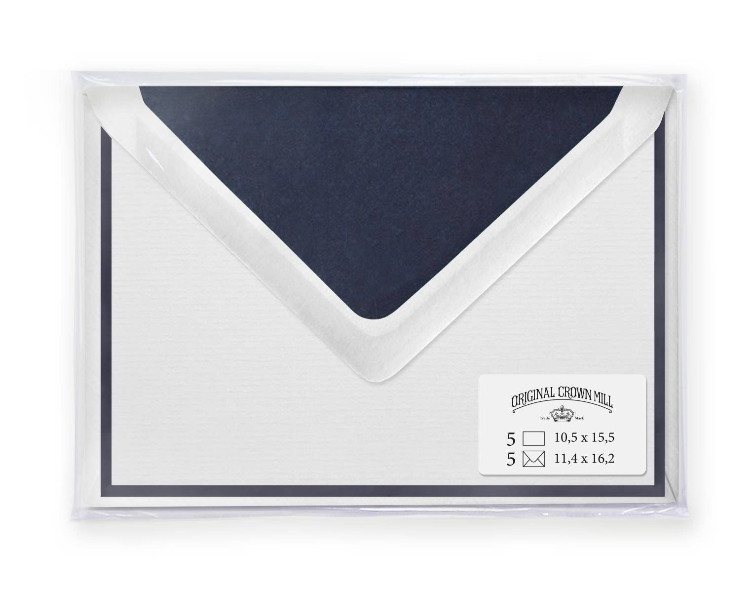 Original Crown Mill Bi-Color Note Cards / Package of 5