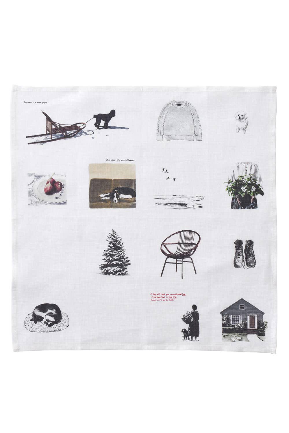 Linen Handkerchief by M.Ogihara / Living With Dogs