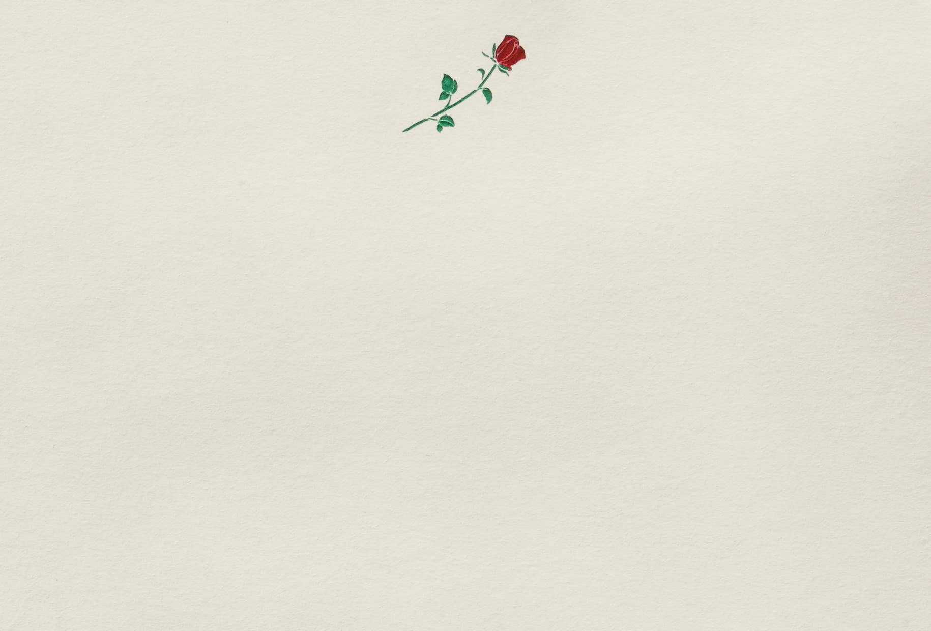 Engraved Note Cards / Red Rose