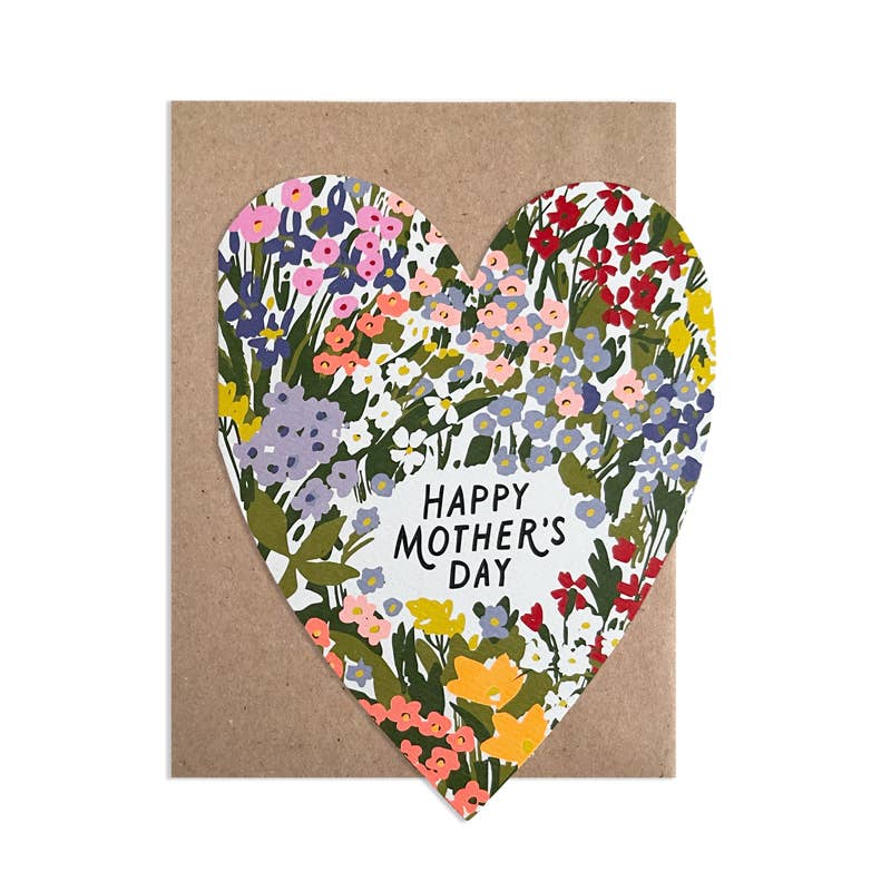 Mother's Day Wildflowers Cut Out Heart