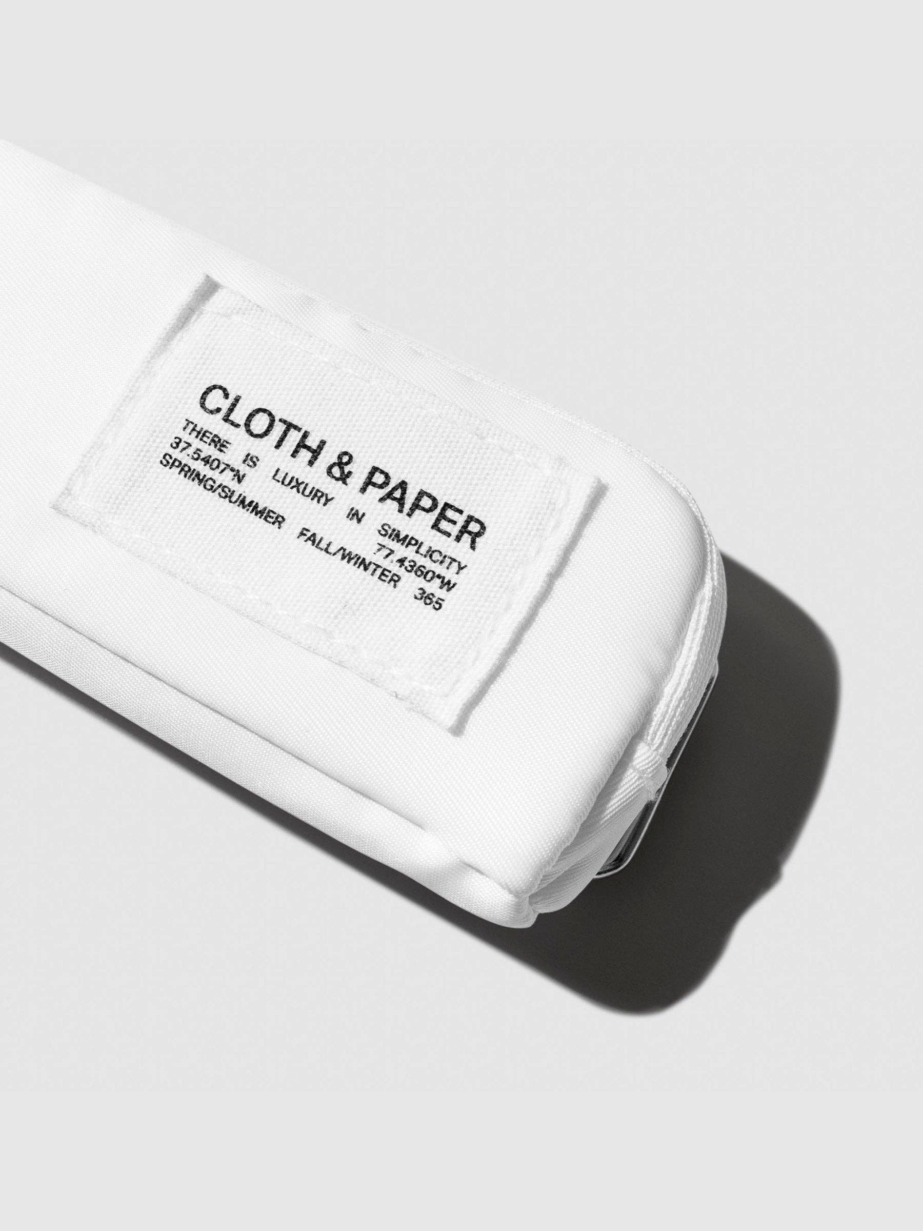 Adjustable Notebook Pouch and Pen Holder / Blanc