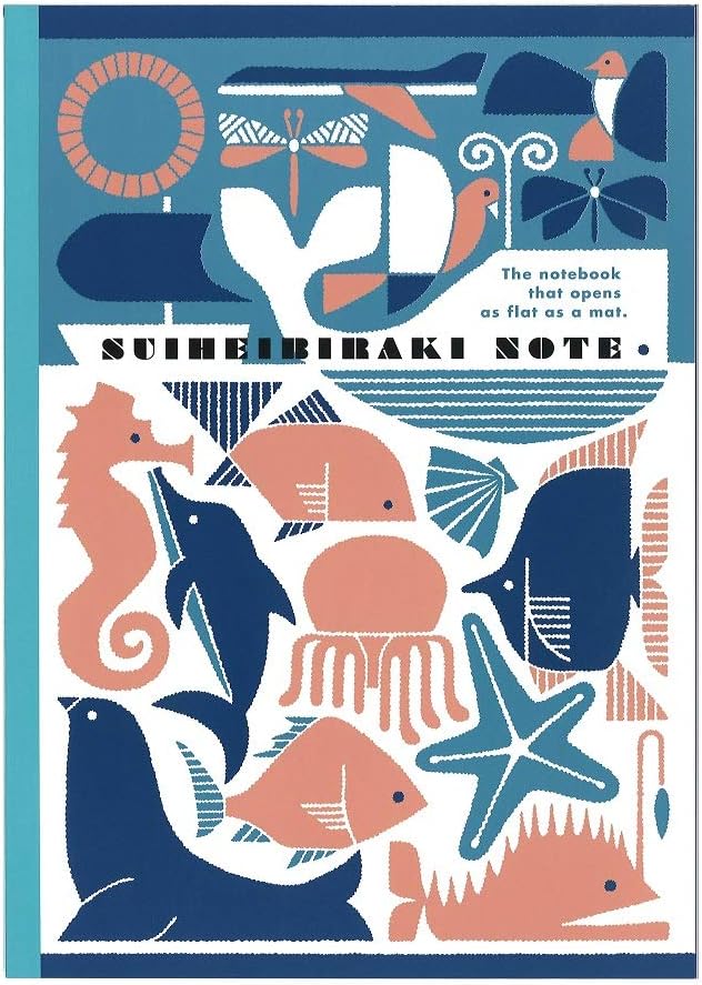 Suiheibiraki Notebook / B5 Lined / Sky and Sea Print