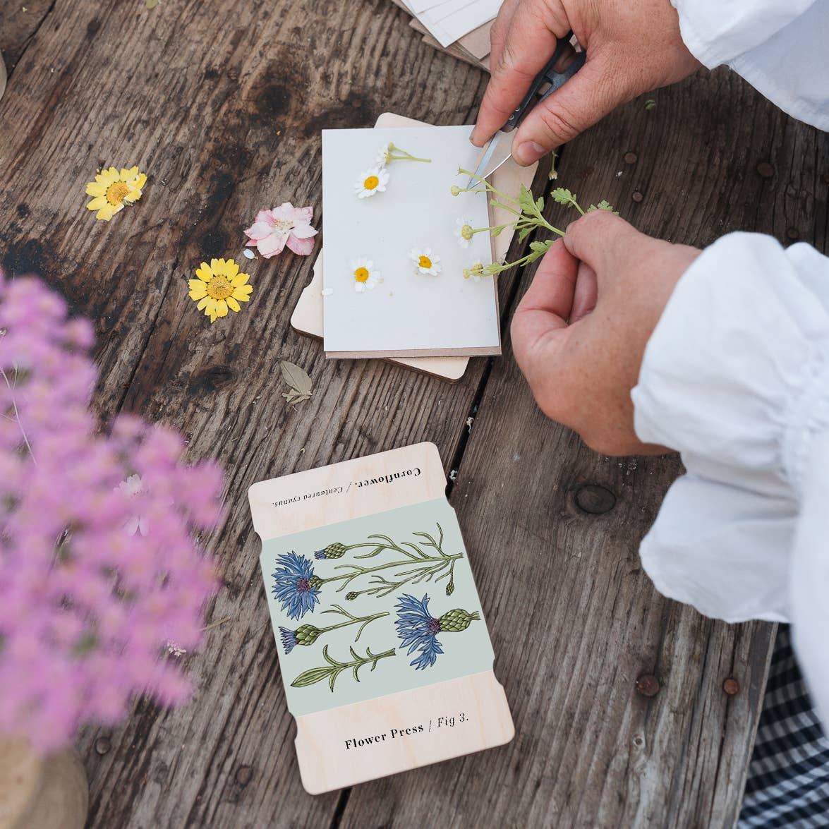 Pocket Flower Press / Vintage Cornflower